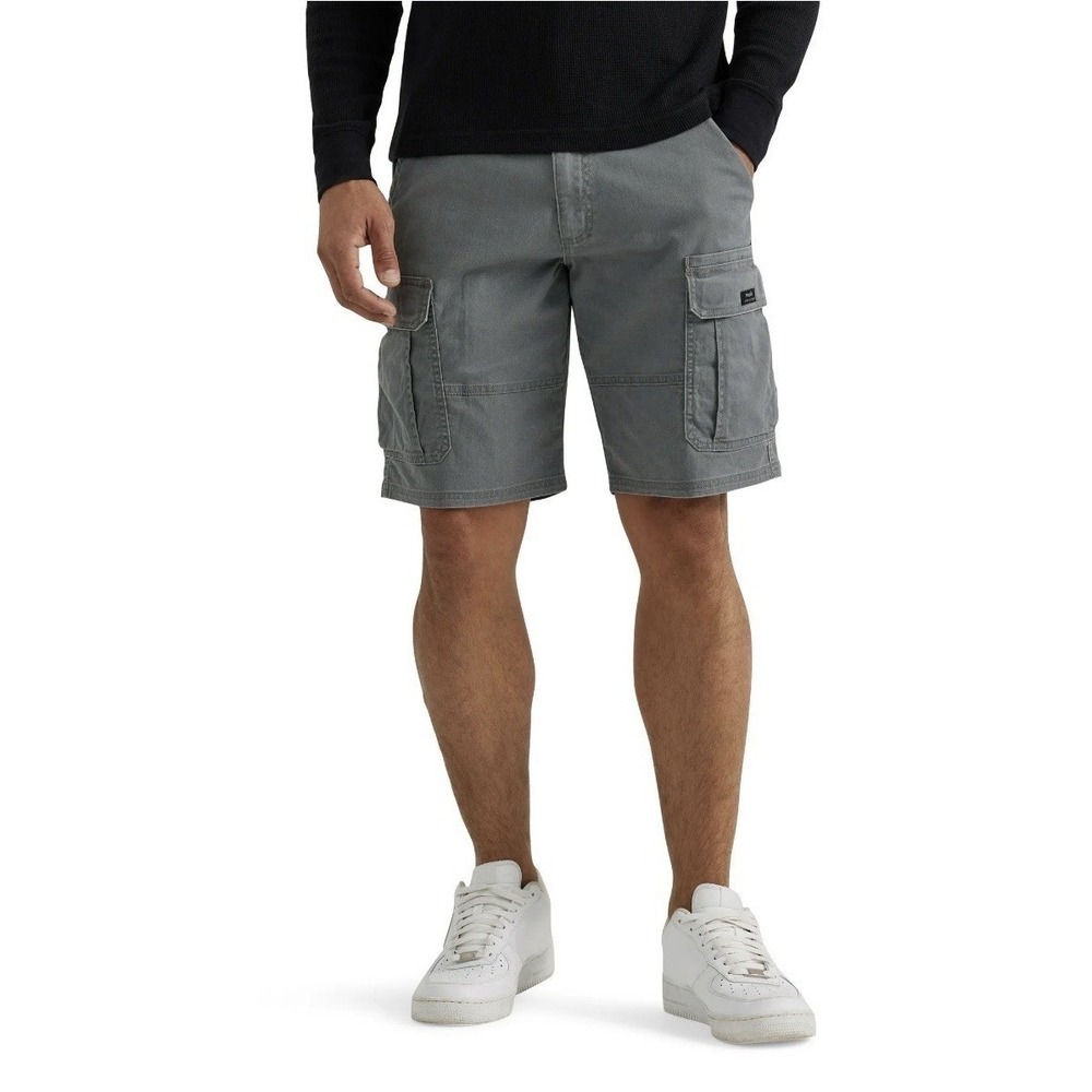 Wrangler Cargo Shorts Mens 44 Relaxed Fit Cotton Gray Outdoors Trail Casual NEW